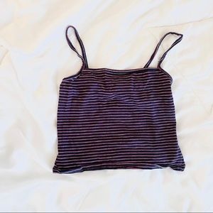 Brandy Melville striped cotton cami crop top xs s